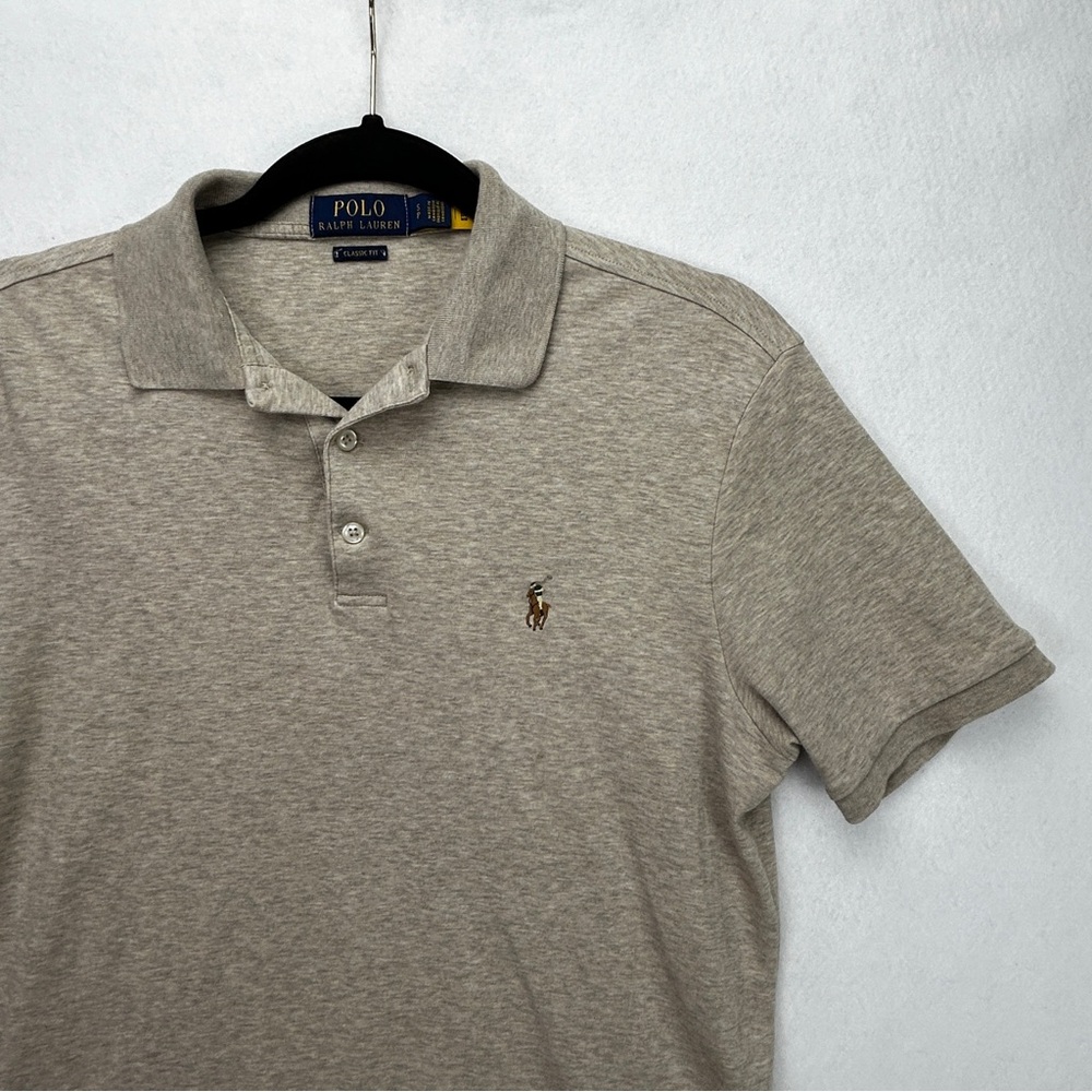 720 Polo Ralph Lauren Classic Fit Light brown Polo Shirt Size Small Cotton